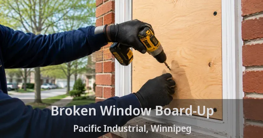 Broken Window Board-Up Pacific Industrial, Winnipeg - MB