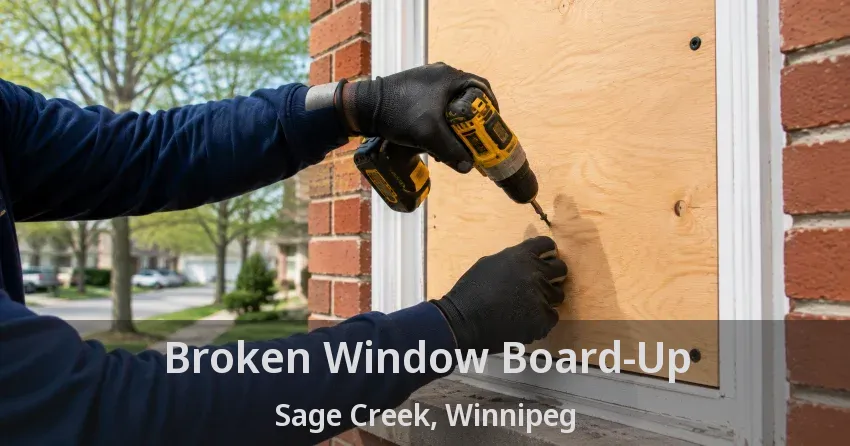 Broken Window Board-Up Sage Creek, Winnipeg - MB