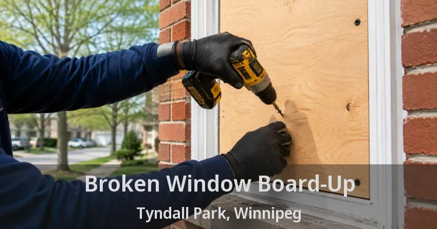 Broken Window Board-Up Tyndall Park, Winnipeg - MB