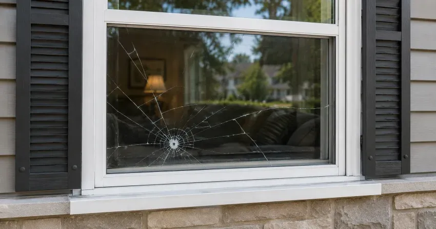 technician measuring window opening for emergency glass replacement Brooklands, Winnipeg