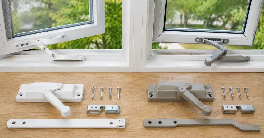 new casement window crank operator installed in Winnipeg home